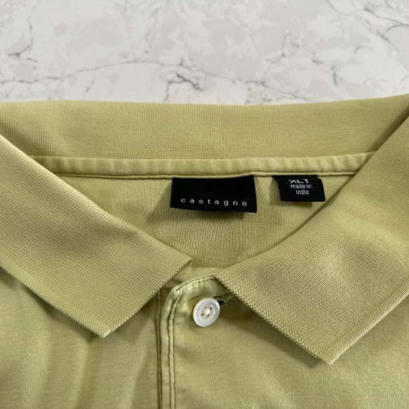 Mens XLT Big & Tall Designer Luxury Castagne Polo Golf Shirt Apple Green - Picture 2 of 8